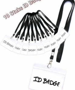Now4you 10 X Badgehouder Met Zwart Keycord - Lanyard En Naamkaarthouders