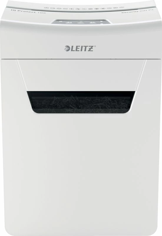 Leitz IQ Premium Protect 10X Ultrastille Papierversnipperaar P-4 Snippers Voor Thuis/Thuiswerkplek - Invoer Tot 10 Vellen - Wit 1 Leitz IQ Premium Protect 10X Ultrastille Papierversnipperaar P-4 Snippers Voor Thuis/Thuiswerkplek - Invoer Tot 10 Vellen - Wit