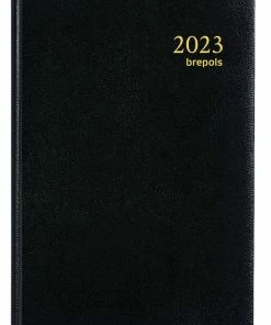Brepols Agenda 2023 - Brefix - Maandtabs - Lima - Kunstleder - 11,3 X 18,2 Cm - Zwart